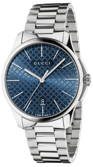 Gucci G Timeless Blue Dial Silver Steel Strap Watch For Men - YA126316 Buy Now By Gucci