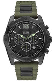 Guess Sport Chronograph Black Dial Green Silicone Strap Watch for Men - W0167G4 Buy Now By Guess