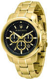 Maserati Successo 44mm Black Dial Gold Stainless Steel Strap Watch For Men - R8873621013 Buy Now By Maserati