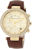 Michael Kors Parker Champagne Gold Dial Brown Leather Strap Watch for Women - MK2249 Buy Now By Michael Kors