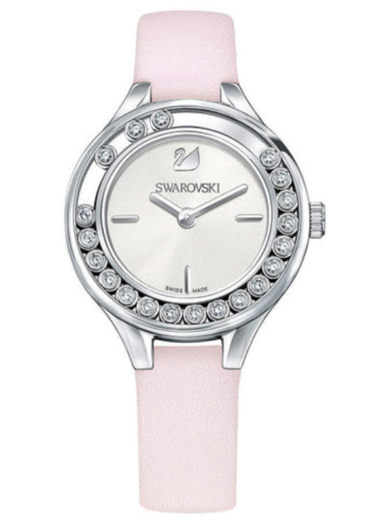 Swarovski Lovely Crystals Silver Dial Pink Leather Strap Watch for Women - 5261493 Buy Now By Swarovski