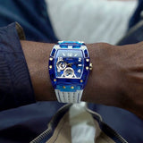 Guess Phoenix Multifunction Blue Dial White Rubber Strap Watch for Men - GW0499G6 Buy Now By Guess