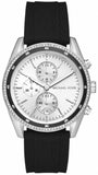 Michael Kors Hadyn Chronograph Silver Dial Black Rubber Strap Watch for Women - MK7486 Buy Now By Michael Kors