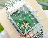 Emporio Armani Meccanico Automatic Green Dial Silver Steel Strap Watch For Men - AR60067 Buy Now By Emporio Armani