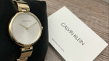 Calvin Klein Authentic Silver Dial Gold Steel Strap Watch for Women - K8G23546 Buy Now By Calvin Klein