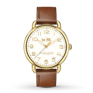 Coach Delancey White Dial Brown Leather Strap Watch for Women - 14502715 Buy Now By Coach