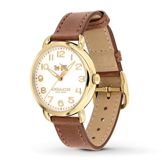 Coach Delancey White Dial Brown Leather Strap Watch for Women - 14502715 Buy Now By Coach