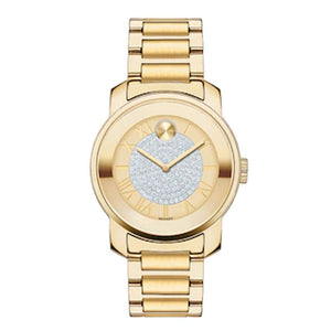 Movado Bold Pave Gold Dial Gold Steel Strap Watch For Women - 3600255 Buy Now By Movado