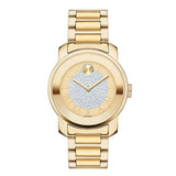 Movado Bold Pave Gold Dial Gold Steel Strap Watch For Women - 3600255 Buy Now By Movado