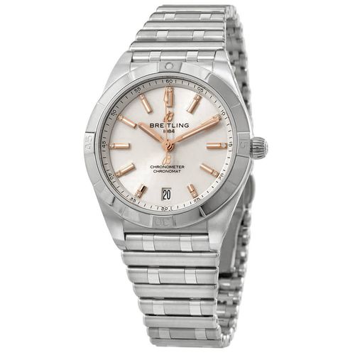 Breitling Chronomat Automatic 36 White Dial Silver Steel Strap Watch for Women - A10380101A2A1 Buy Now By Breitling