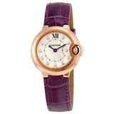 Cartier Ballon Bleu Diamonds White Dial Pink Leather Strap Watch for Women - WE902050 Buy Now By Cartier