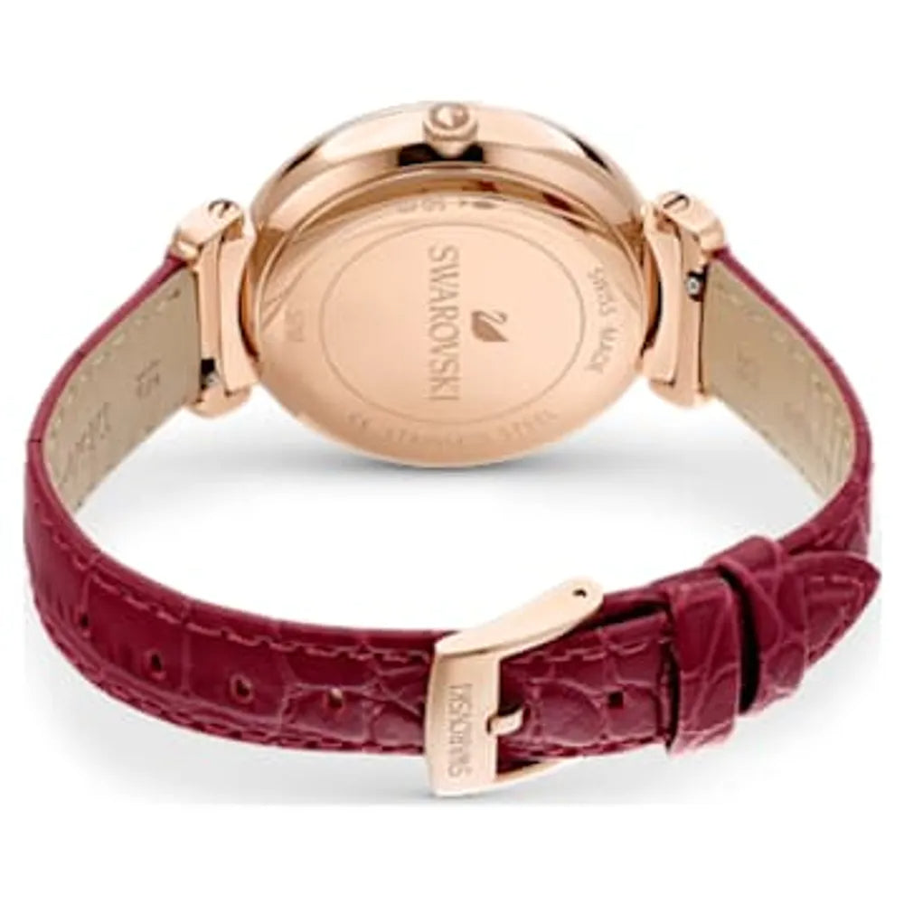 Swarovski Passage Moon Phase Red Dial Red Leather Strap Watch for Women - 5613323 Buy Now By Swarovski