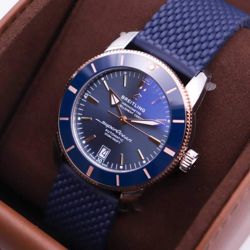 Breitling Superocean Heritage B20 Automatic 42 Blue Dial Blue Mesh Bracelet Watch for Men - UB2010161C1S1 Buy Now By Breitling