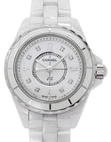 Chanel J12 Diamonds Quartz Mother of Pearl White Dial White Steel Strap Watch for Women - J12 H2570 Buy Now By Chanel