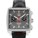 Tag Heuer Monaco Calibre 12 Final Edition Chronograph Grey Dial Black Leather Strap Watch for Men - CAW211J.FC6476 Buy Now By Tag Heuer