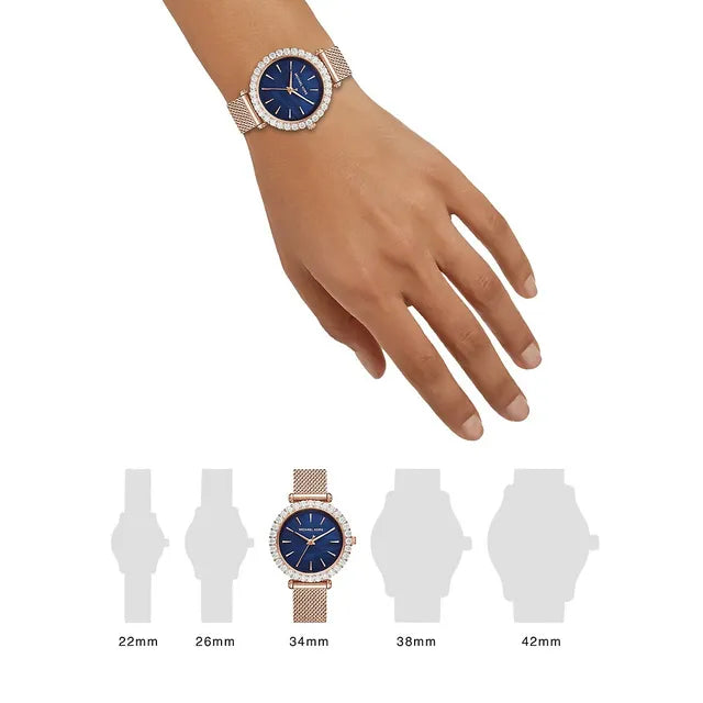 Michael Kors Darci Blue Dial Gold Steel Strap Watch for Women - MK3406 Buy Now By Michael Kors