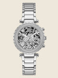 Guess Solstice Diamonds Silver Dial Silver Steel Strap Watch for Women - GW0403L1 Buy Now By Guess