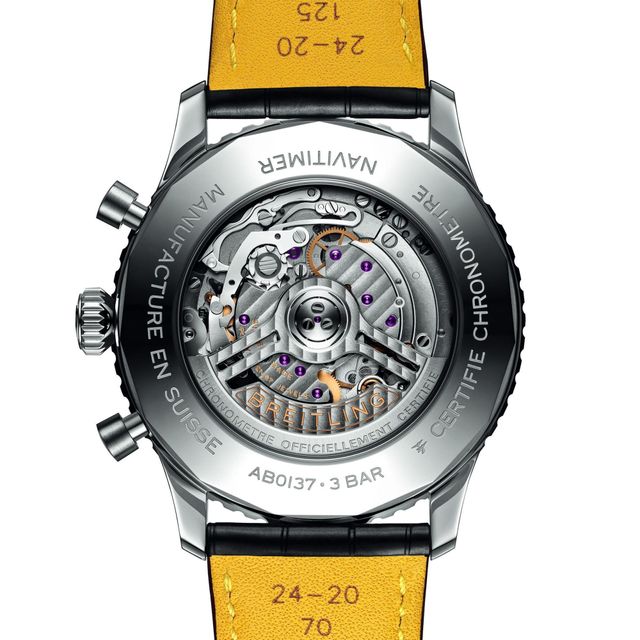 Breitling Navitimer B01 Chronograph 46 Black Dial Black Leather Strap Watch for Men - AB0137211B1P1 Buy Now By Breitling