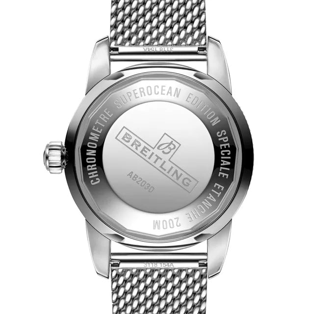 Breitling Superocean Heritage B20 Automatic 44 Blue Dial Silver Mesh Bracelet Watch for Men - AB2030161C1A1 Buy Now By Breitling