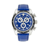 Versace V-Ray Chronograph Quartz Blue Dial Blue Leather Strap Watch for Men - VE2I00721 Buy Now By Versace