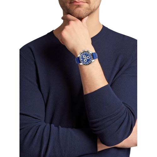 Versace V-Ray Chronograph Quartz Blue Dial Blue Leather Strap Watch for Men - VE2I00721 Buy Now By Versace
