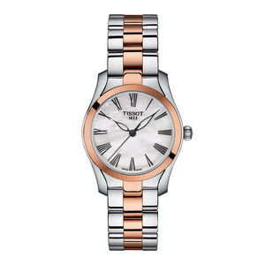 Tissot T Wave Mother of Pearl Dial Two Tone Steel Strap Watch For Women - T112.210.22.113.01 Buy Now By Tissot