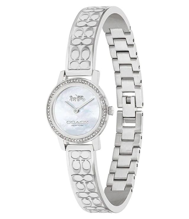 Coach Delancey Mother of Pearl Dial Silver Steel Strap Watch for Women - 14502477 Buy Now By Coach