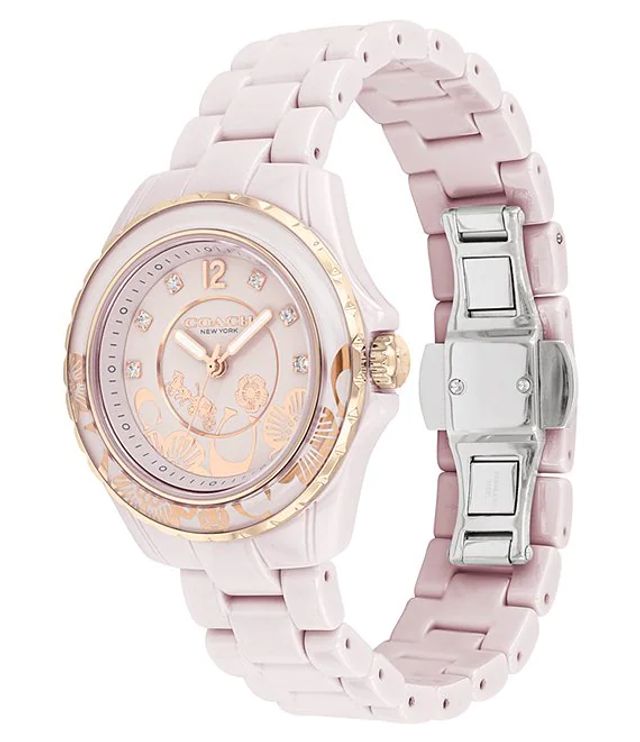Coach Preston Pink Dial Pink Steel Strap Watch for Women - 14503465 Buy Now By Coach