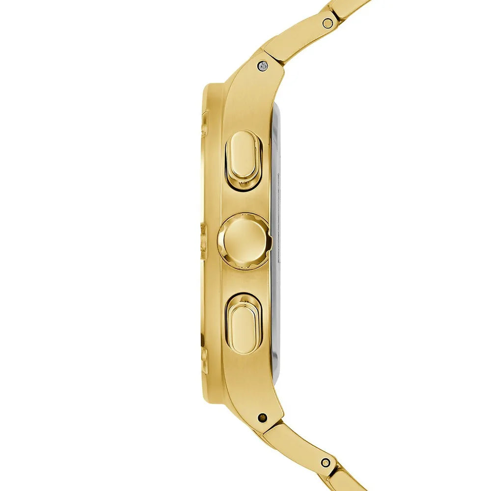 Guess Headliner Multifunction Black Dial Gold Steel Strap Watch For Men - GW0572G2 Buy Now By Guess