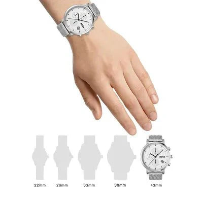 Hugo Boss Skymaster White Dial Silver Mesh Bracelet Watch for Men - 1513933 Buy Now By Hugo Boss