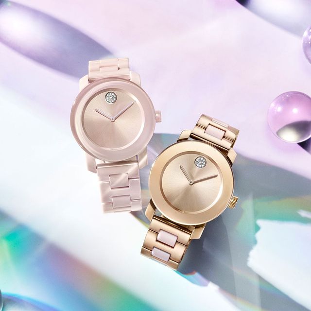 Movado Bold Rose Gold Dial Two Tone Steel Strap Watch for Women - 3600639 Buy Now By Movado