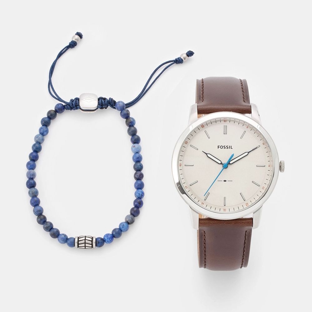 Fossil Minimalist Off White Dial Brown Leather Strap Watch for Men - FS5306 Buy Now By Fossil