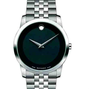 Movado Museum Classic Black Dial Silver Steel Strap Watch for Men - 0607199 Buy Now By Movado