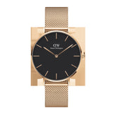 Daniel Wellington Petite Melrose Black Dial Rose Gold Mesh Strap Watch For Women - DW00100303 Buy Now By Daniel Wellington
