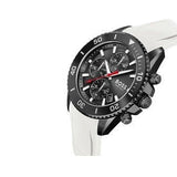 Hugo Boss Admiral Chronograph Black Dial White Rubber Strap Watch for Men - 1513966 Buy Now By Hugo Boss