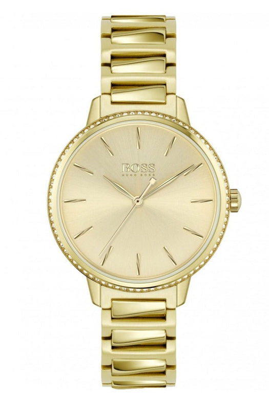 Hugo Boss Signature Gold Dial Gold Steel Strap Watch for Women - 1502541 Buy Now By Hugo Boss
