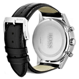 Hugo Boss Aeroliner Chronograph Quartz Black Dial Black Leather Strap Watch For Men - HB1512448 Buy Now By Hugo Boss