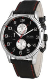 Hugo Boss Aeroliner Black Dial Black Leather Strap Watch for Men - 1512631 Buy Now By Hugo Boss
