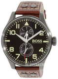 Hugo Boss Aeroliner Maxx Black Dial Brown Leather Strap Watch For Men - 1513079 Buy Now By Hugo Boss