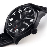 Hugo Boss Aeroliner Black Dial Black Leather Strap Watch For Men - 1513083 Buy Now By Hugo Boss