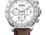 Hugo Boss Ikon White Dial Brown Leather Strap Watch for Men - 1513175 Buy Now By Hugo Boss