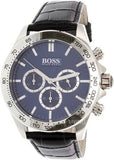 Hugo Boss Ikon Blue Dial Black Leather Strap Watch for Men - 1513176 Buy Now By Hugo Boss