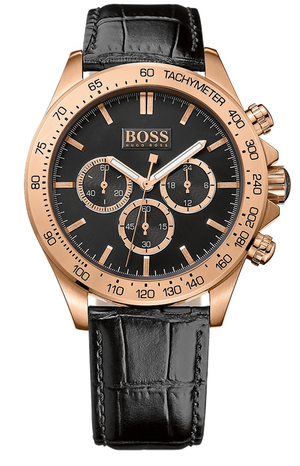 Hugo Boss Ikon Black Dial Black Leather Strap Watch for Men - 1513179 Buy Now By Hugo Boss