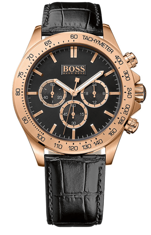 Hugo Boss Ikon Black Dial Black Leather Strap Watch for Men - 1513179 Buy Now By Hugo Boss