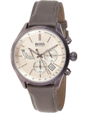 Hugo Boss Grand Prix Silver Dial Grey Leather Strap Watch for Men - 1513603 Buy Now By Hugo Boss
