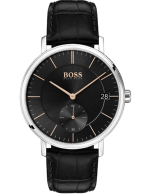 Hugo Boss Corporal Black Dial Black Leather Strap Watch for Men - 1513638 Buy Now By Hugo Boss