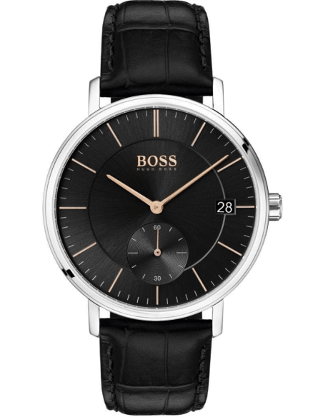 Hugo Boss Corporal Black Dial Black Leather Strap Watch for Men - 1513638 Buy Now By Hugo Boss