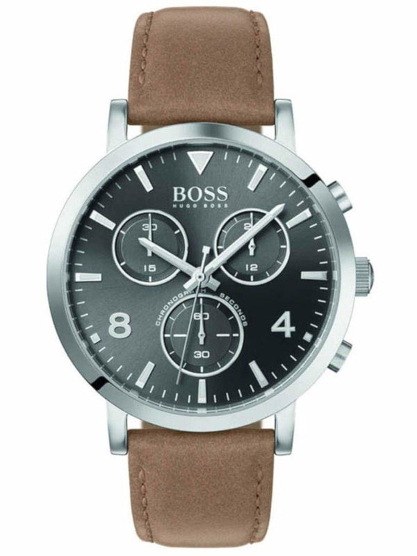 Hugo Boss Spirit Grey Dial Brown Leather Strap Watch for Men - 1513691 Buy Now By Hugo Boss