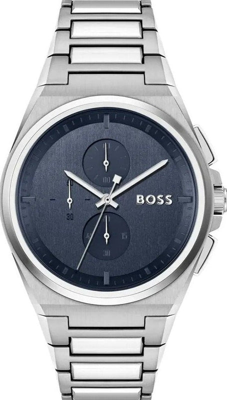 Hugo Boss Steer Chronograph Blue Dial Silver Steel Strap Watch For Men - 1514048 Buy Now By Hugo Boss