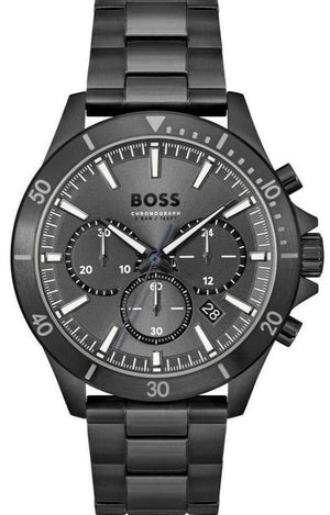 Hugo Boss Troper Chronograph Grey Dial Grey Steel Strap Watch For Men - 1514058 Buy Now By Hugo Boss
